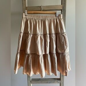 VINTAGE club Monaco bohemian ruffle midi skirt
